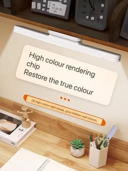 image-HOMEFISH LED Desk Lamp Magnetic Hanging Night Light USB Rechargeable Table Lamp 3 Colors Reading Light For Cabinet Closet