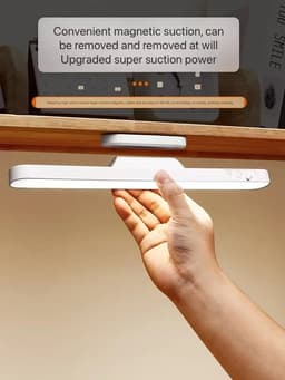 image-HOMEFISH LED Desk Lamp Magnetic Hanging Night Light USB Rechargeable Table Lamp 3 Colors Reading Light For Cabinet Closet