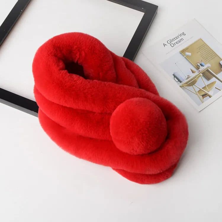 image-New Winter Natural Rex Rabbit Fur Ring Scarf Women Warm Real Rex Rabbit Fur Mufflers Russian Lady Genuine Rex Rabbit Fur Scarves