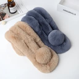 image-New Winter Natural Rex Rabbit Fur Ring Scarf Women Warm Real Rex Rabbit Fur Mufflers Russian Lady Genuine Rex Rabbit Fur Scarves