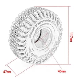 image-RC Car 1.9" Tire 117MM for TRX4 TRX6 SCX10 Baja 1000