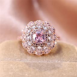 image-JUNXIN Rose Gold Plated Cubic Zirconia Flower Ring R00356-RP