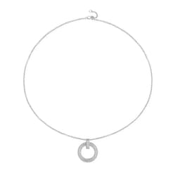 image-LinkerLove Moissanite Pendant Necklace Diamond Circle Pendant Chain for Women S925 Sterling Silver Choker Necklace Fine Jewelry