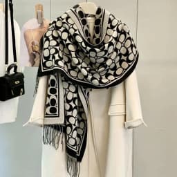 image-Women's Imitation Cashmere Scarf Shawl, Double-sided Thick