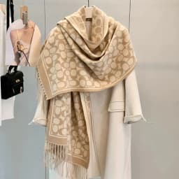 image-Women's Imitation Cashmere Scarf Shawl, Double-sided Thick