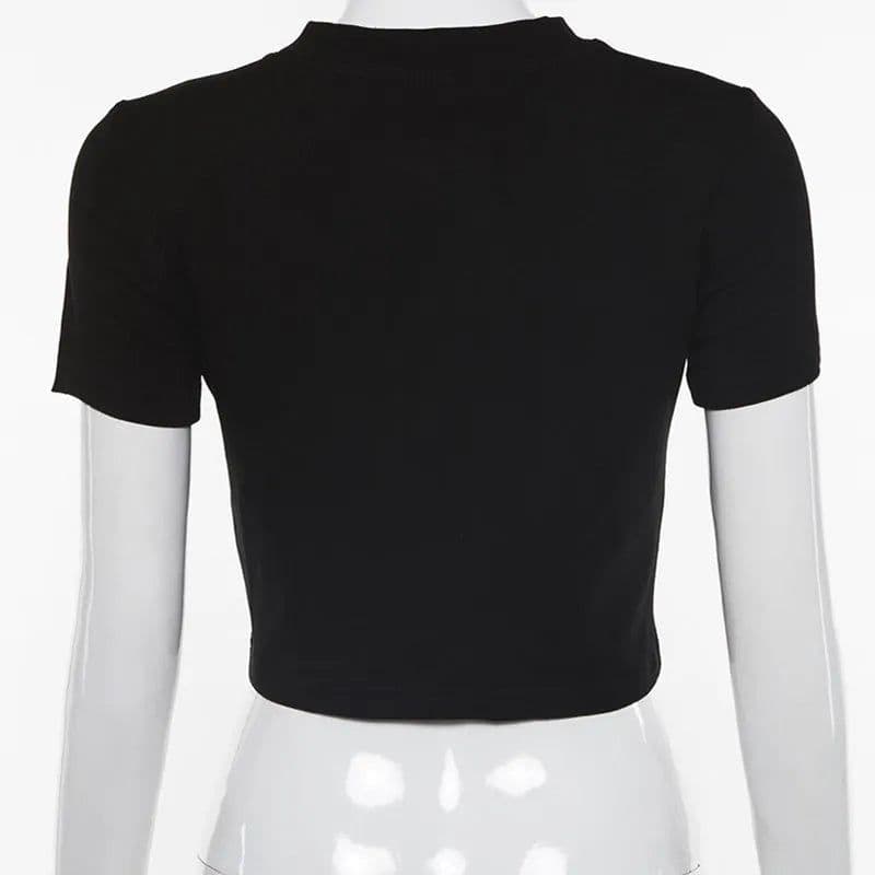 image-ZSSKASLCN Rhinestone Y2K T Shirt Women Short Sleeve Crop Top