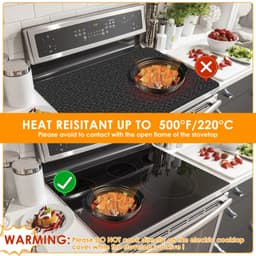 image-Silicone Induction Cooktop Protector Mat Non-Slip 20.5x30.8