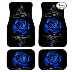 image-4pcs Universal Rose Car Floor Mats, Non-slip, Dust-proof