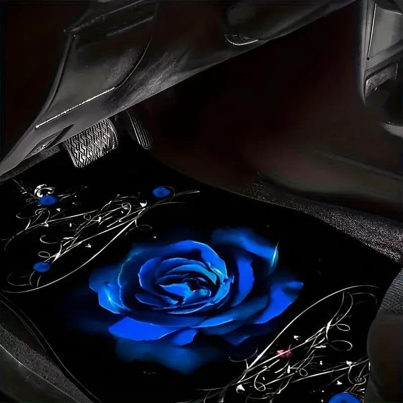 image-4pcs Universal Rose Car Floor Mats, Non-slip, Dust-proof