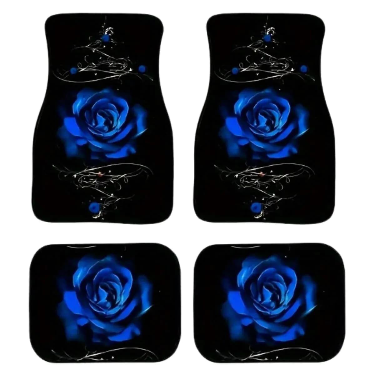 image-4pcs Universal Rose Car Floor Mats, Non-slip, Dust-proof