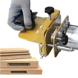 image-Mortising Jig for 65mm Trimming Machine 2 In 1 Slotting Bracket Invisible Fasteners Punch Locator Linear Track Woodworking Tools