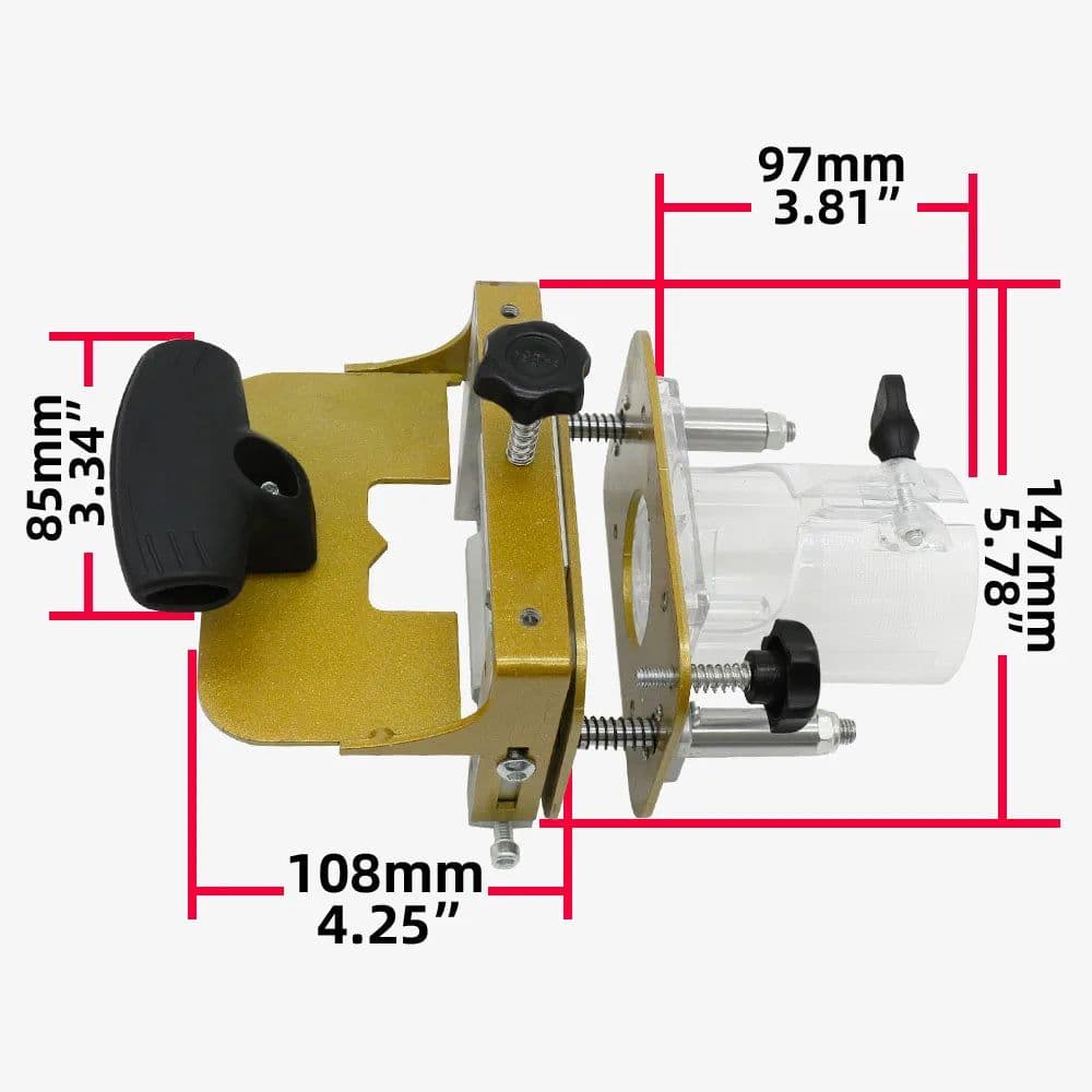 image-Mortising Jig for 65mm Trimming Machine 2 In 1 Slotting Bracket Invisible Fasteners Punch Locator Linear Track Woodworking Tools