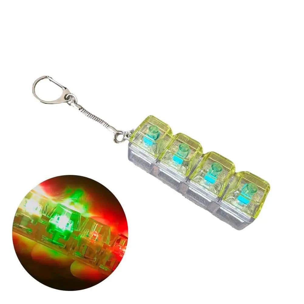 image-Keyboard Fidget Toy Keychain 4-Button with LED Lights