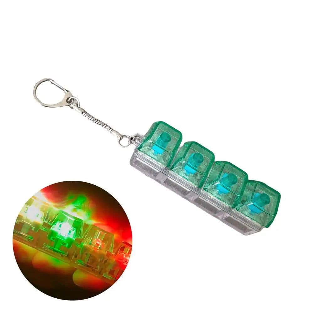 image-Keyboard Fidget Toy Keychain 4-Button with LED Lights