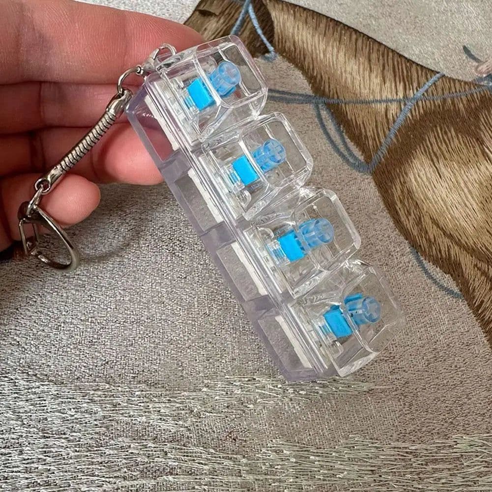 image-Keyboard Fidget Toy Keychain 4-Button with LED Lights