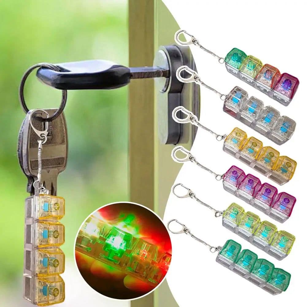 image-Keyboard Fidget Toy Keychain 4-Button with LED Lights