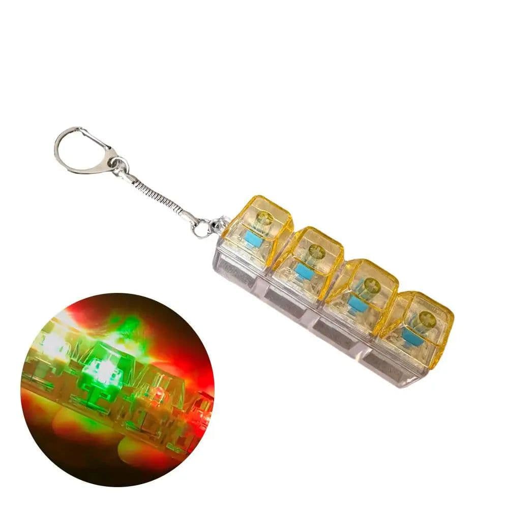 image-Keyboard Fidget Toy Keychain 4-Button with LED Lights
