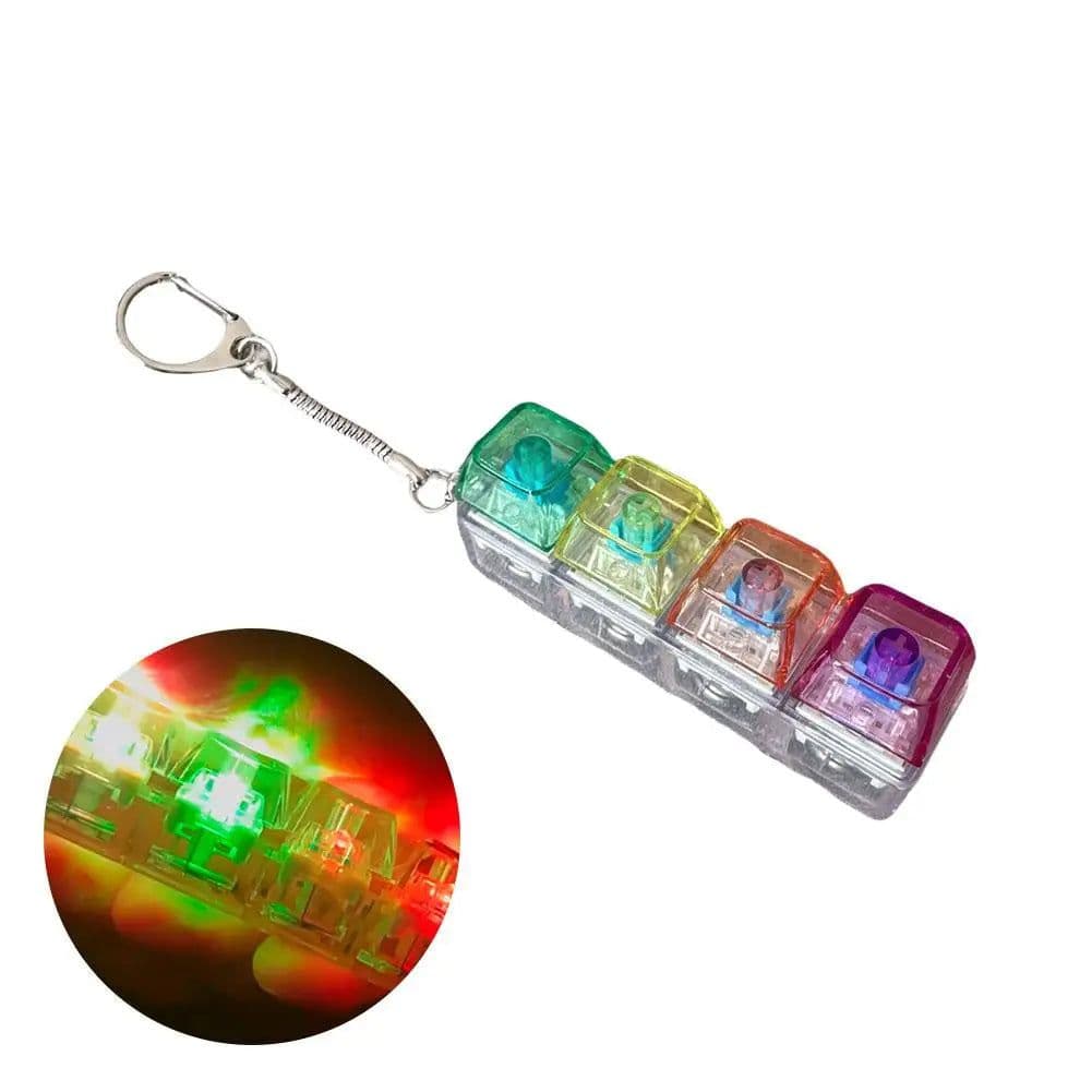 image-Keyboard Fidget Toy Keychain 4-Button with LED Lights