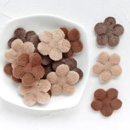 image-50Pcs 30mm Fur Padded Flower Applique for Handmade Crafts Ornament DIY Headwear Hair BB Clips Decor Acc Patches