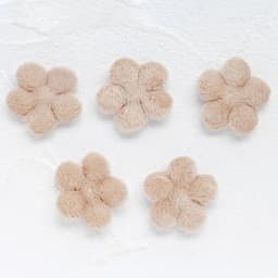 image-50Pcs 30mm Fur Padded Flower Applique for Handmade Crafts Ornament DIY Headwear Hair BB Clips Decor Acc Patches