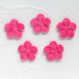 image-50Pcs 30mm Fur Padded Flower Applique for Handmade Crafts Ornament DIY Headwear Hair BB Clips Decor Acc Patches