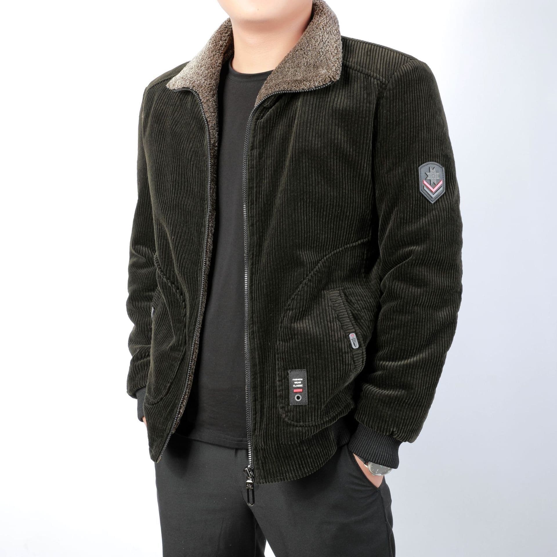 image-Cotton Padded Jacket Loose 6XL Dark Green