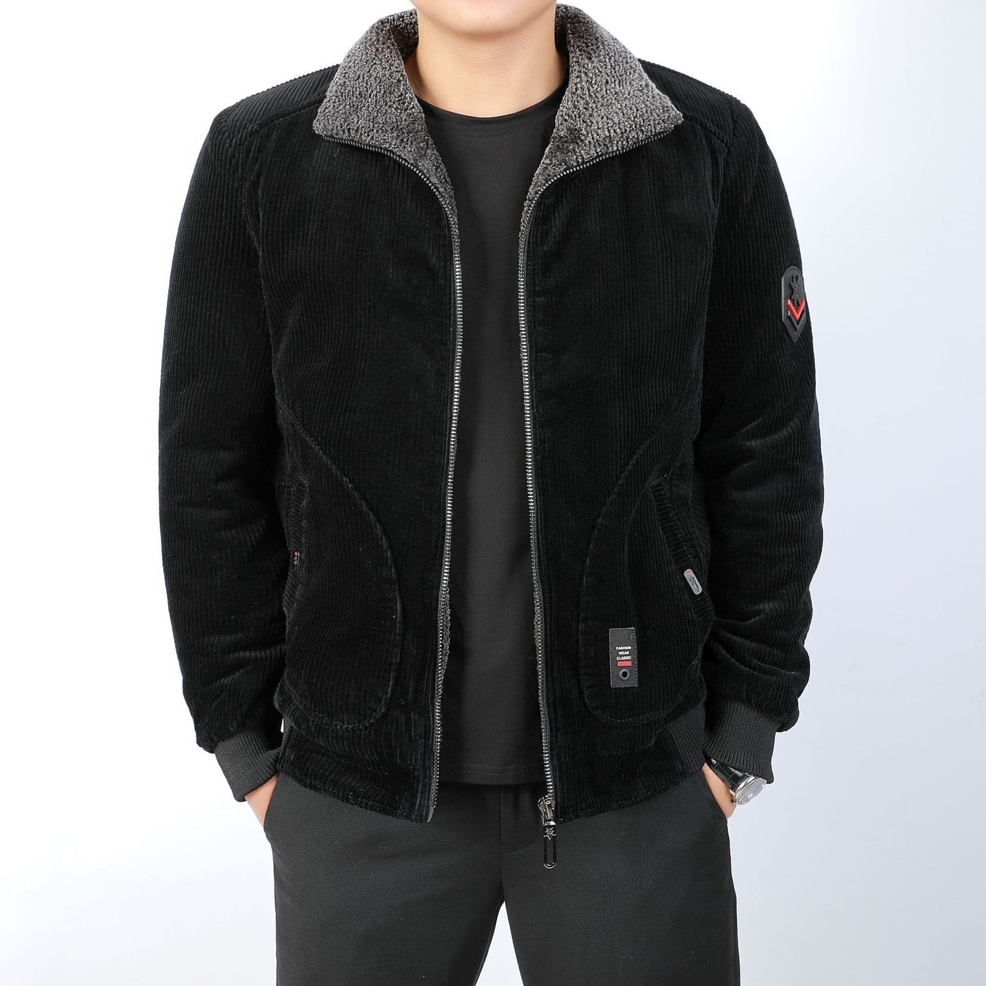 image-Cotton Padded Jacket Loose 6XL Dark Green
