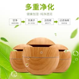 image-Round Humidifier Mushroom Wood Grain Aroma Diffuser MG-01 - White