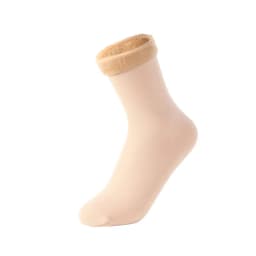 image-Women's Thick Warm Velvet Tube Socks, Brown, Fall/Winter