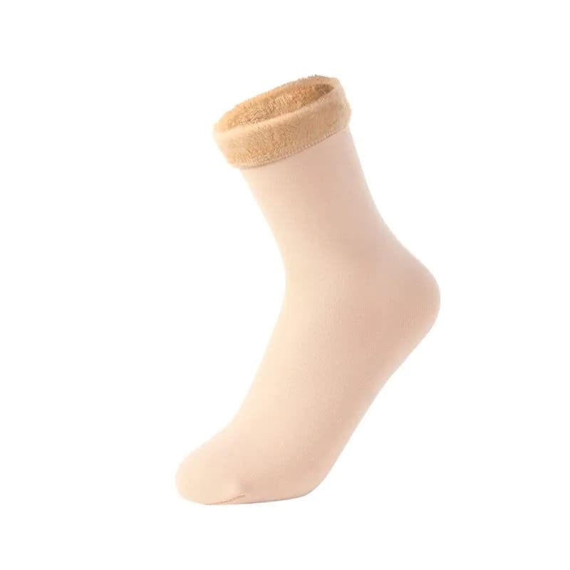 image-Women's Thick Warm Velvet Tube Socks, Brown, Fall/Winter