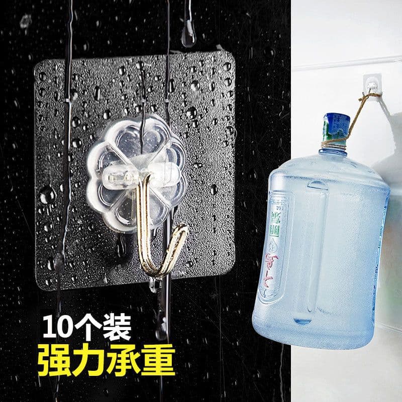 image-Nail-Free Transparent Hook for Wall Hanging - Strong Load-Bearing