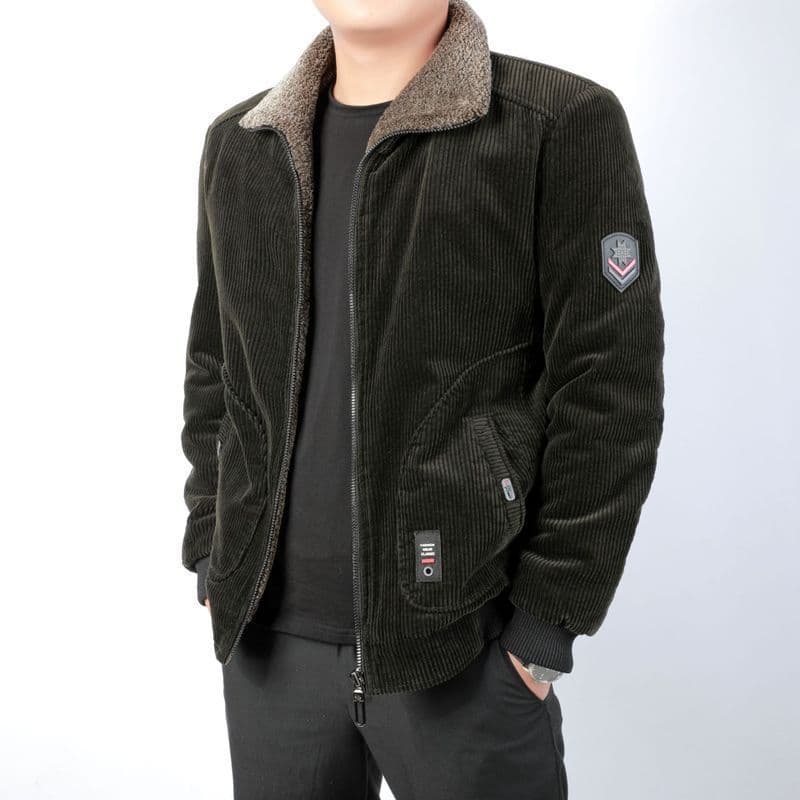 image-Cotton Padded Jacket Loose 6XL Dark Green