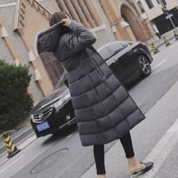 image-Women's thick over-the-knee plus size cotton coat