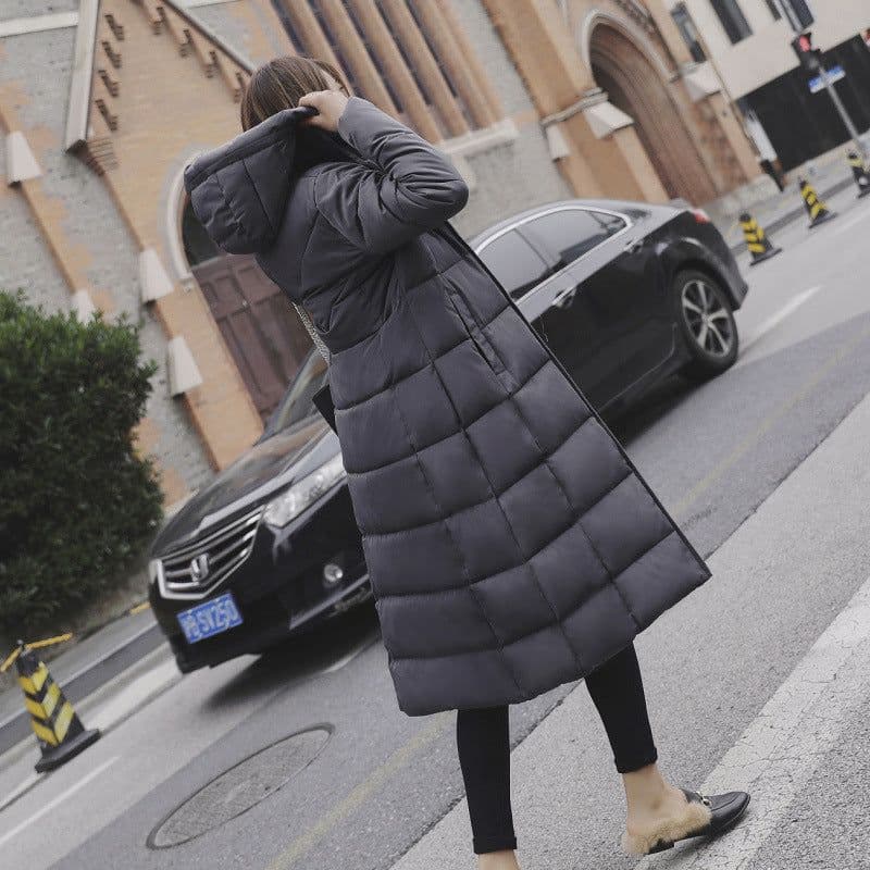 image-Women's thick over-the-knee plus size cotton coat
