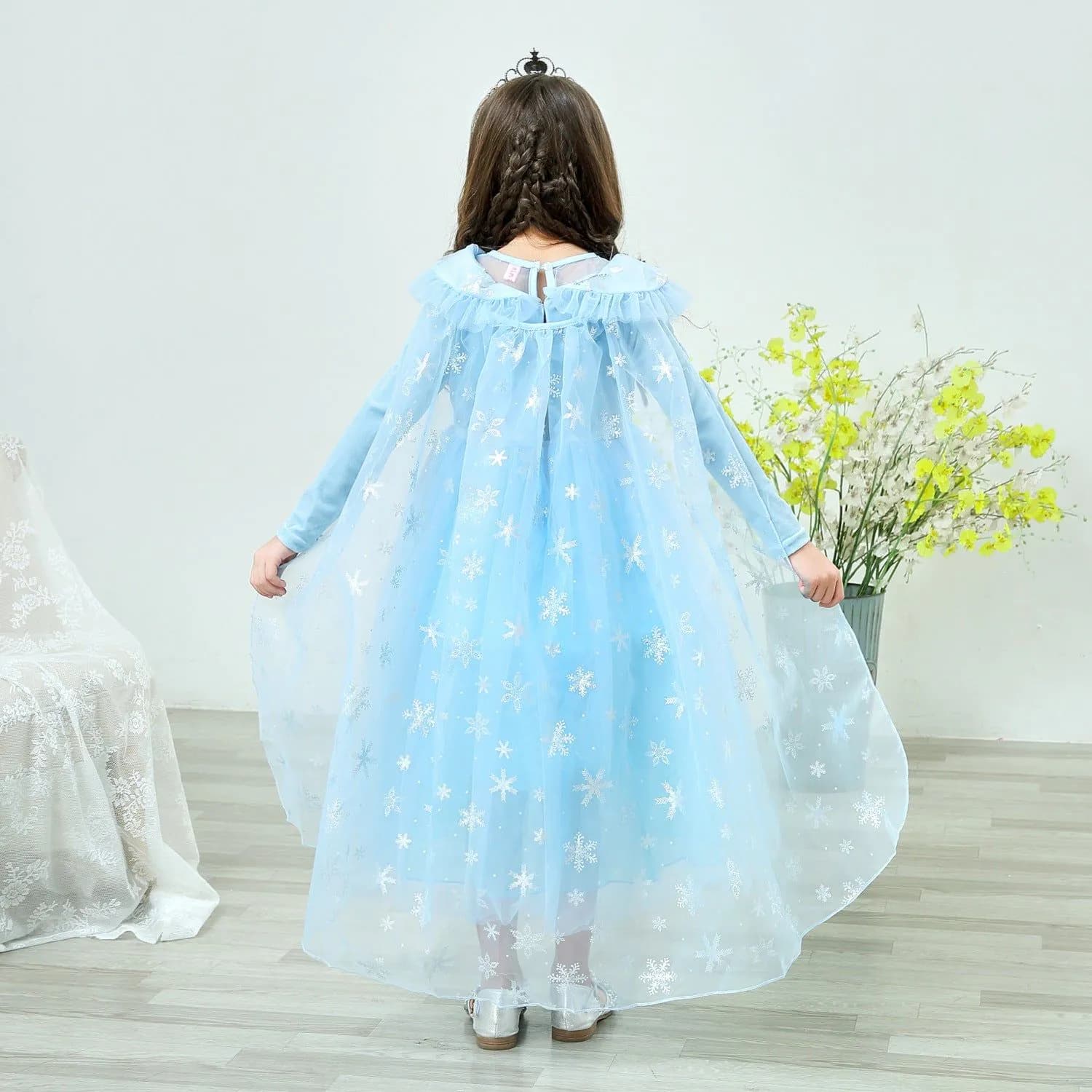 image-Frozen Princess Dress Elsa Girls Long-Sleeve 3-8Y