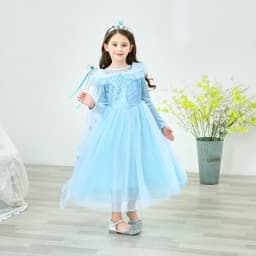 image-Frozen Princess Dress Elsa Girls Long-Sleeve 3-8Y
