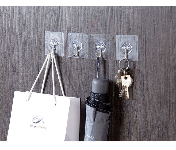 image-Nail-Free Transparent Hook for Wall Hanging - Strong Load-Bearing