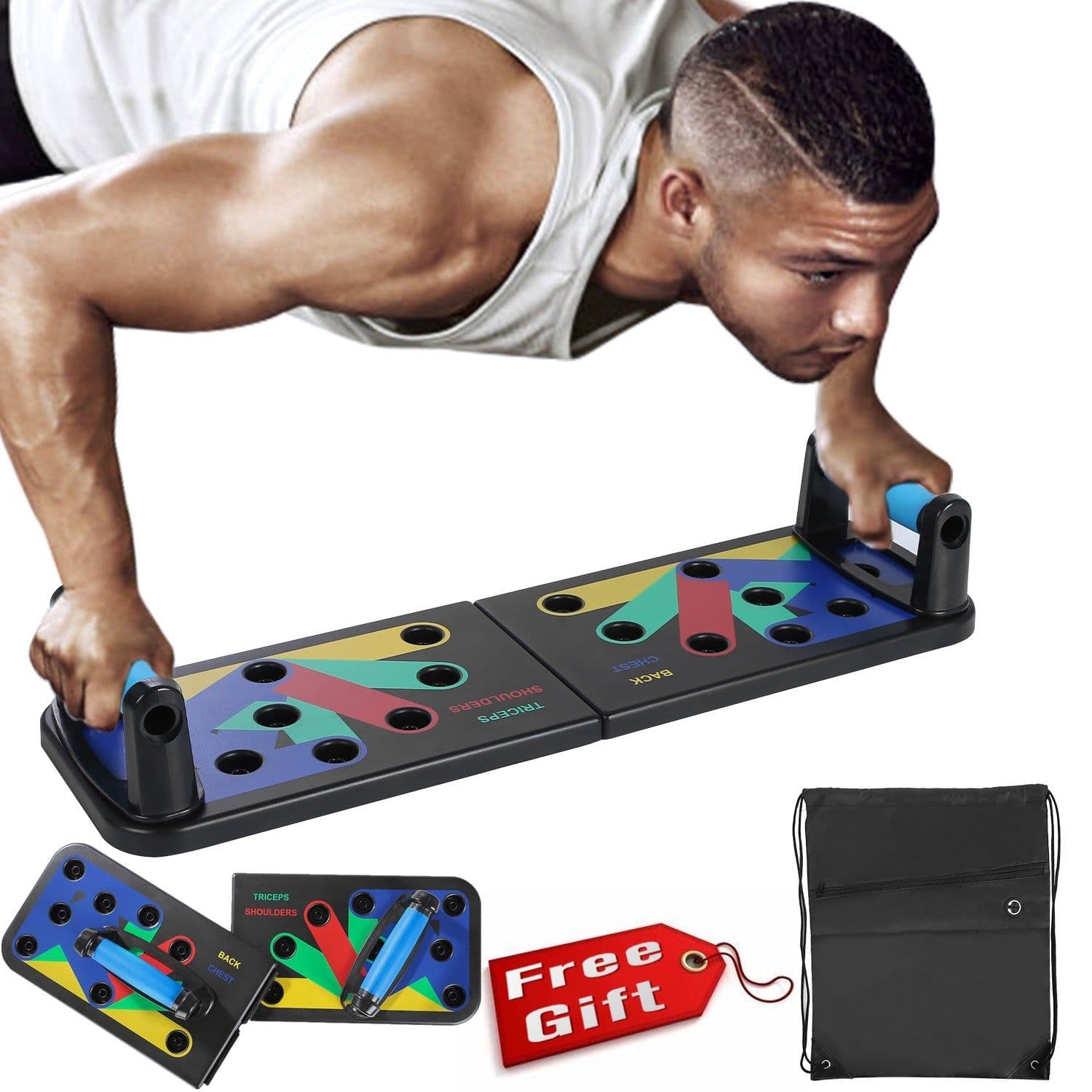 image-Foldable Push-Up Board - Multi-Functional Fitness Equipment 50"