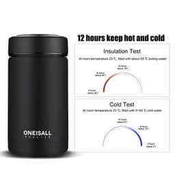 image-ONE IS ALL Men Gift Bottles 400ml Insulated Cup 304 Stainless Steel Mug Water Bottle Vacuum Flask Coffee Wine Mug