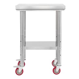 image-VEVOR Stainless Steel Table, 24 x 18 Inches Food Prep Worktable with Wheels, Kitchen Prep Table with Adjustable Undershelf Workstations for Commercial Kitchen, Restaurant, Hotel and Garage, Outdoor