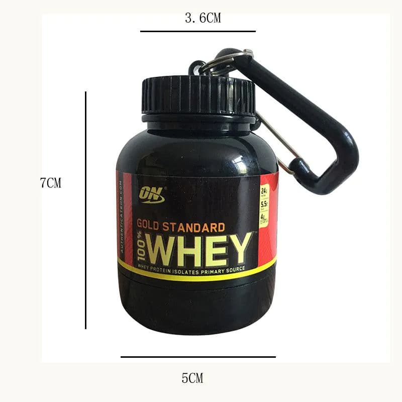 image-Protein Powder Shaker Bottle - Black 100ml Portable