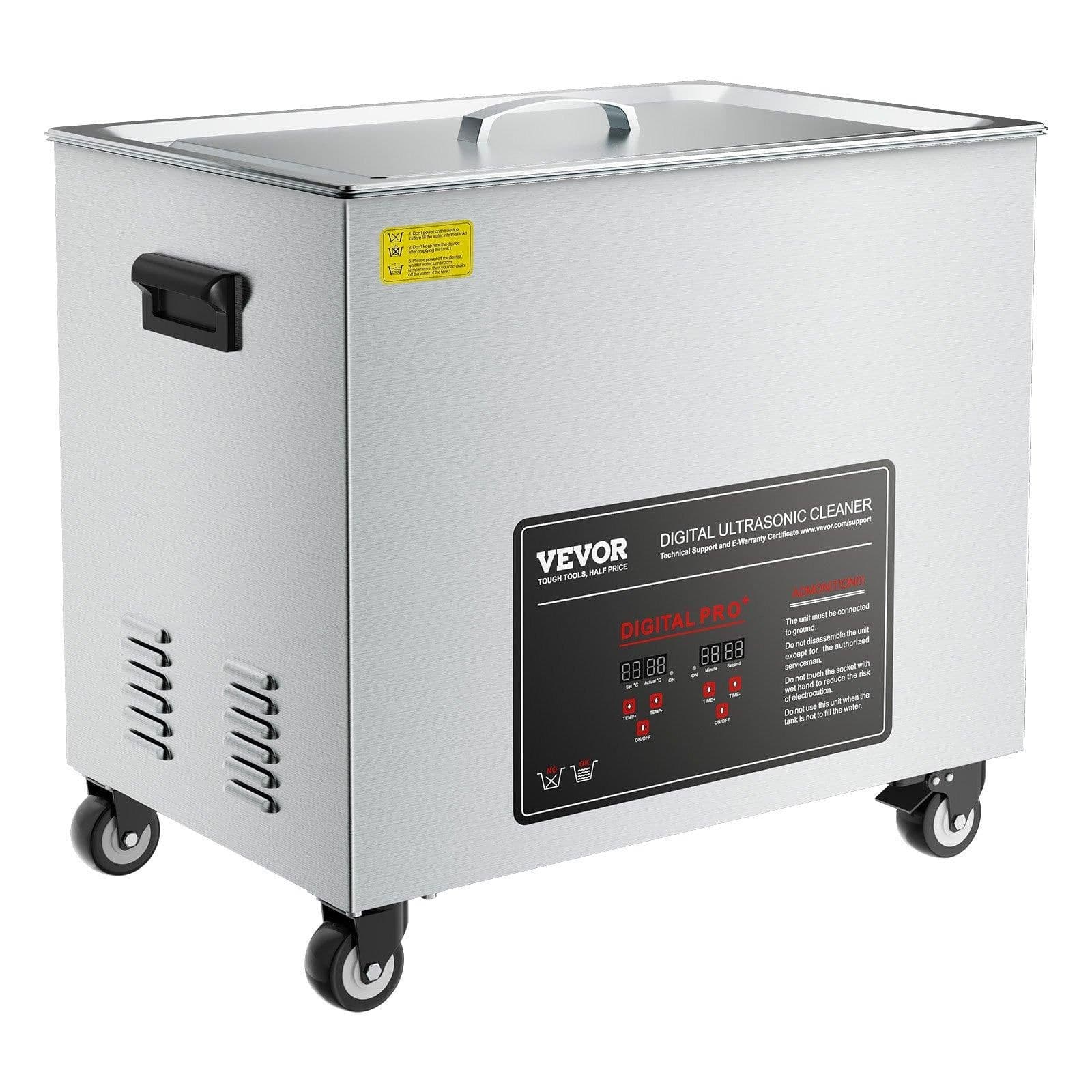 image-VEVOR 50L Ultrasonic Cleaner - 840W Stainless Steel with Wheels