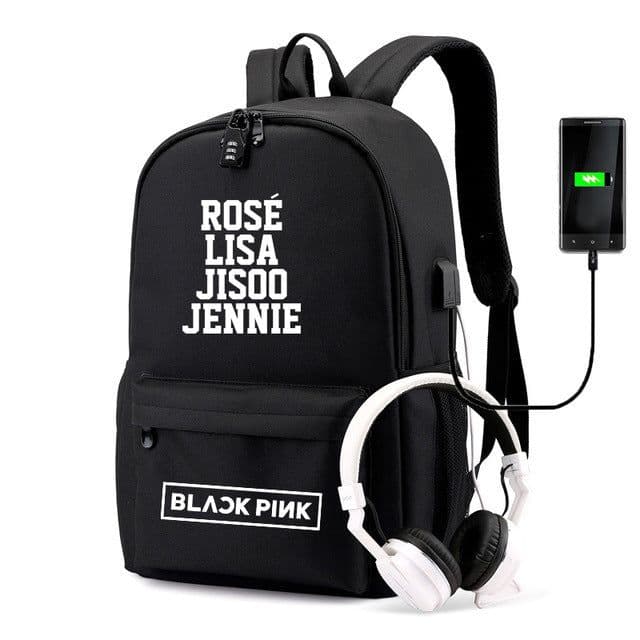 image-BLACKPINK Park Chae-young, LISA, Kim Ji-soo, the same starry sky backpack, school bag, backpack, Korean version, USB