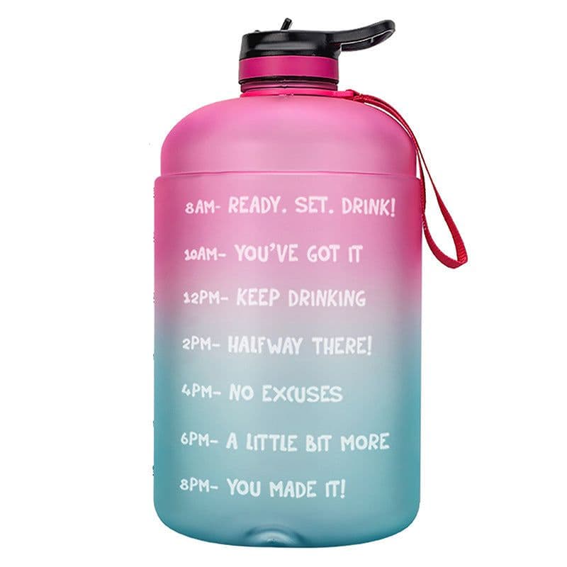 image-QuiFit Gallon Water Bottle with Straw Clear Plastic Drinking Bottles GYM Tool Jug BPA Free Sports Cup