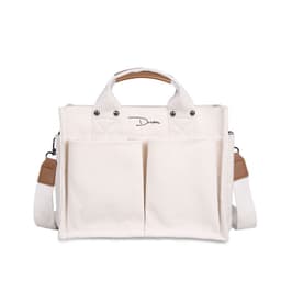 image-Canvas Shoulder Bag - Black Square Messenger