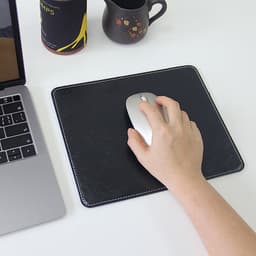 image-Leather Mouse Pad - Brown 20x20cm PU Non-Slip
