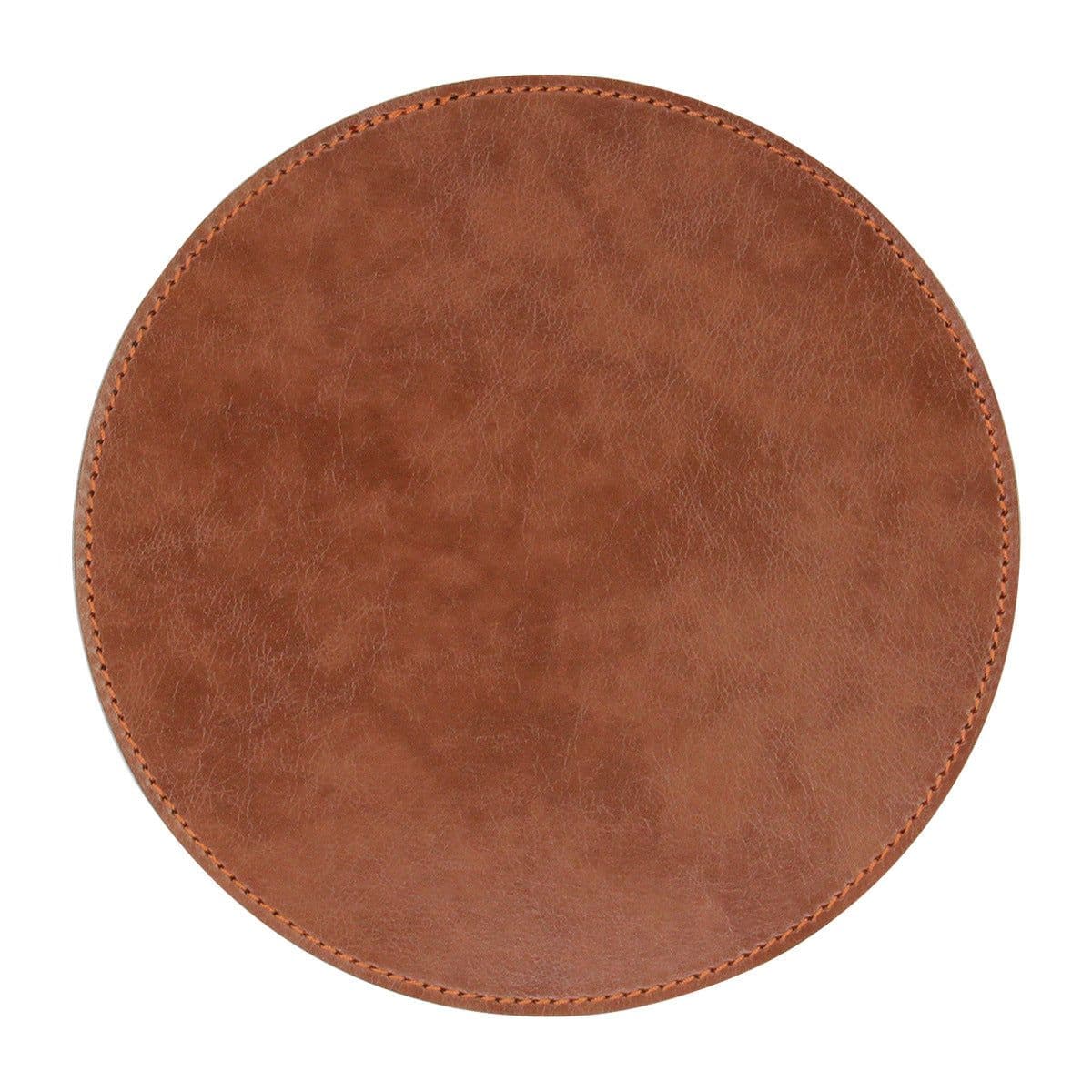 image-Leather Mouse Pad - Brown 20x20cm PU Non-Slip