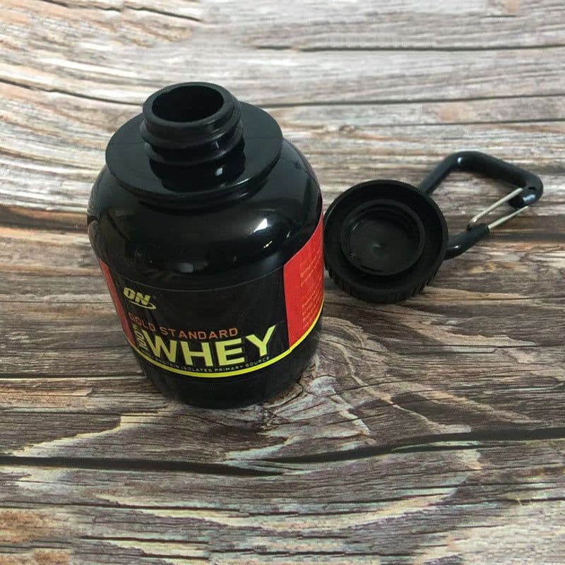 image-Protein Powder Shaker Bottle - Black 100ml Portable
