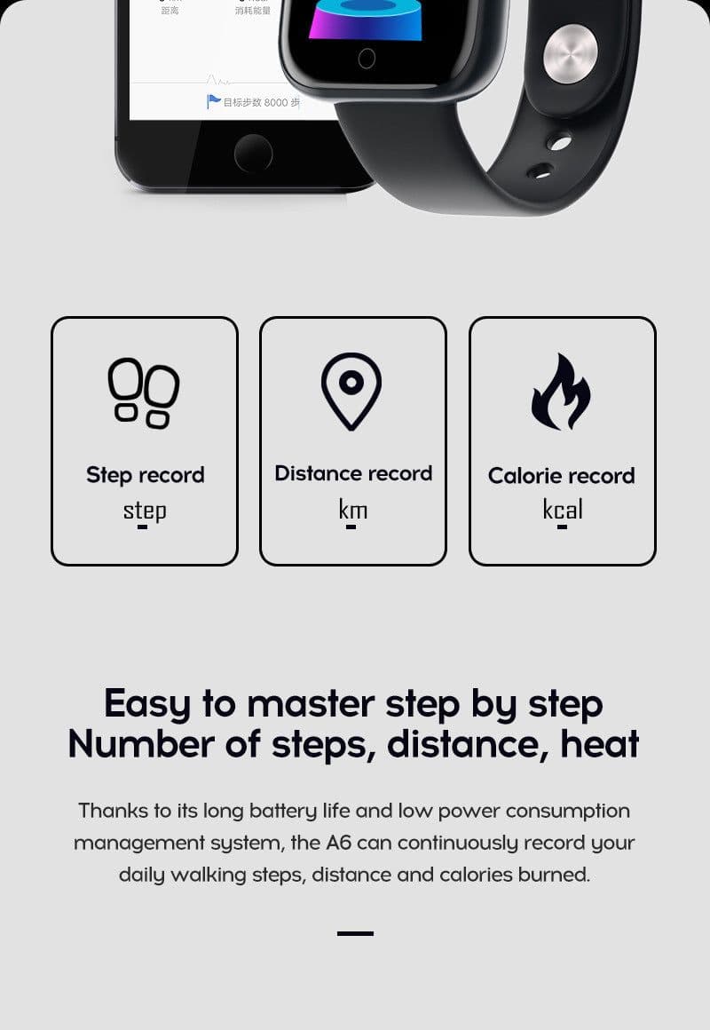 image-Y68 Smart Bracelet - Heart Rate Blood Pressure Silver