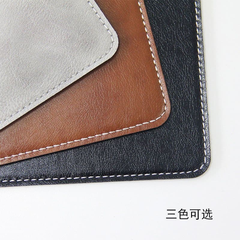 image-Leather Mouse Pad - Brown 20x20cm PU Non-Slip